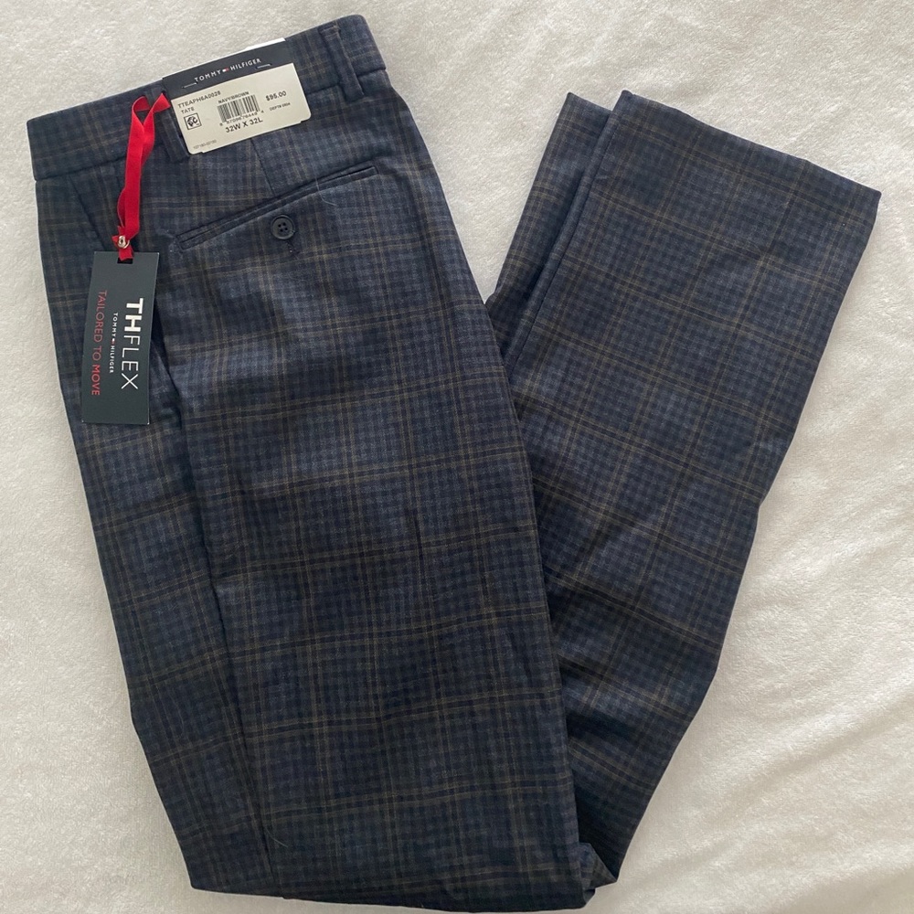 Tommy Hilfiger Plaid Mens Dress Pants